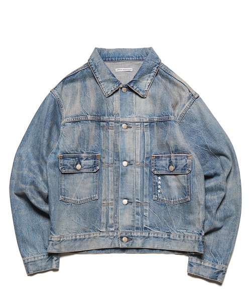 uniform experiment(ユニフォームエクスペリメント)の「DAMAGED DENIM TRUCKER JACKET(デニムジャケット・メンズ・インディゴブルー・2/3/4/5/1)」の1枚目の写真