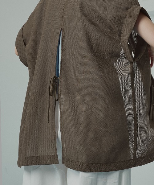 W:Huku(フーク)の「エアリーメッシュテーラードジャケット / Airy Mesh Tailored Jacket(テーラードジャケット・レディース・ブラック/ブラウン/ベージュ・FREE)」の14枚目の写真