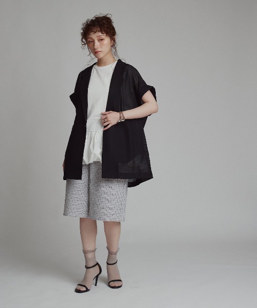 W:Huku(フーク)の「エアリーメッシュテーラードジャケット / Airy Mesh Tailored Jacket(テーラードジャケット・レディース・ブラック/ブラウン/ベージュ・FREE)」の15枚目の写真