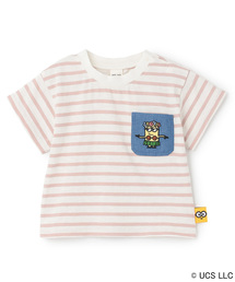 MINIONS（ミニオンズ）の「【WEB別注】【ミニオン】夏あそびスラブボーダー半袖Tシャツ（Tシャツ/カットソー）」