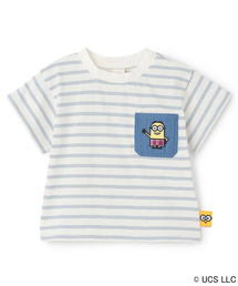 MINIONS（ミニオンズ）の「【WEB別注】【ミニオン】夏あそびスラブボーダー半袖Tシャツ（Tシャツ/カットソー）」