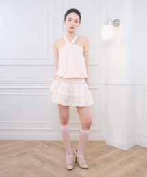 TIE LACE HALTER PINK