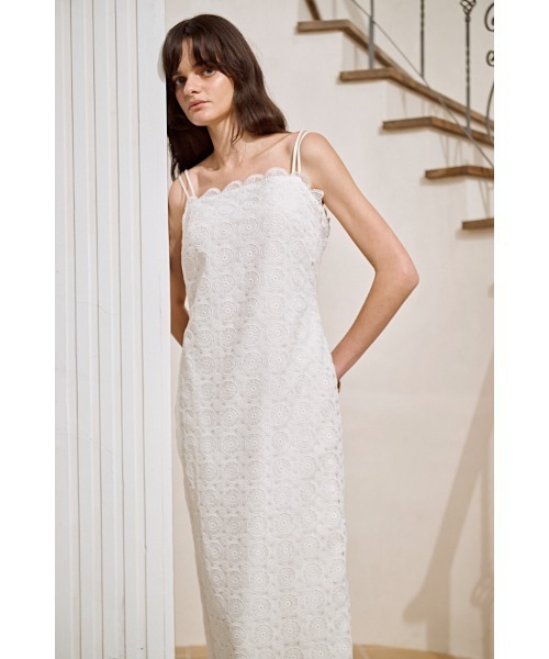 Estella.K（エステラケー）の「Joanna Lace Dress サークルパターンレースドレス（ワンピース・レディース・ホワイト/ブラック/ピンク・FREE）」の4枚目の写真