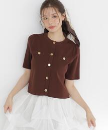 PROPORTION BODY DRESSING | 半袖ニットジャケット / 1216274700(カーディガン/ボレロ)