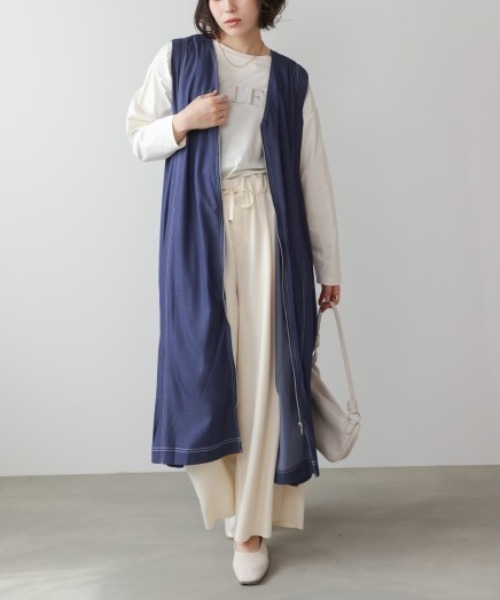 Bou Jeloud(ブージュルード)の「デニムライクフロントジップワンピース(ワンピース・レディース・インディゴブルー・MEDIUM)」の1枚目の写真