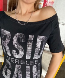 ロゴオフショルダーTシャツ