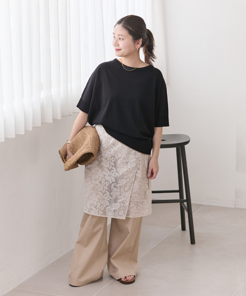 JOURNAL STANDARD(ジャーナルスタンダード)の「《追加2》【UVカット/洗える/接触冷感】WASHABLE COOL UV ドルマンプルオーバー(ニット/セーター・レディース・ブラック/アイボリー/サックスブルー・FREE)」の5枚目の写真