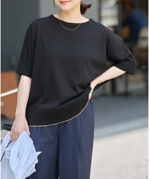 JOURNAL STANDARD(ジャーナルスタンダード)の「《追加2》【UVカット/洗える/接触冷感】WASHABLE COOL UV ドルマンプルオーバー(ニット/セーター・レディース・ブラック/アイボリー/サックスブルー・FREE)」の13枚目の写真