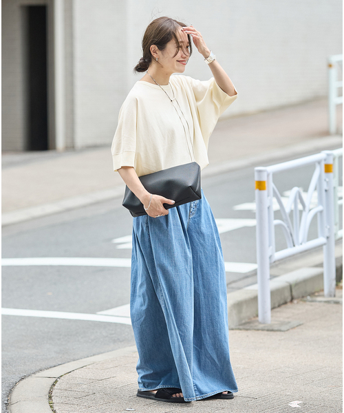 JOURNAL STANDARD(ジャーナルスタンダード)の「《追加2》【UVカット/洗える/接触冷感】WASHABLE COOL UV ドルマンプルオーバー(ニット/セーター・レディース・ブラック/アイボリー/サックスブルー・FREE)」の5枚目の写真
