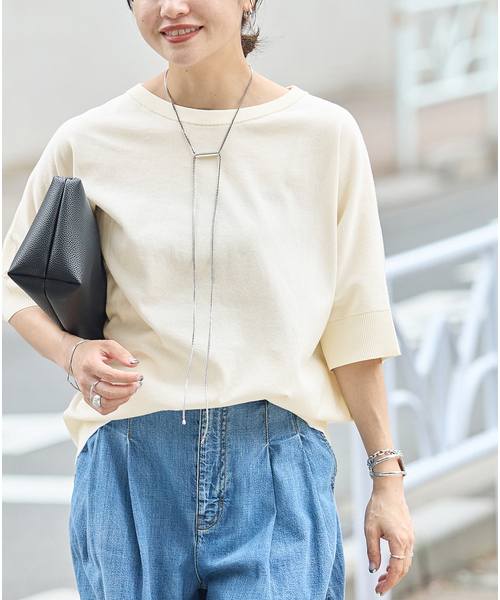 JOURNAL STANDARD(ジャーナルスタンダード)の「《追加2》【UVカット/洗える/接触冷感】WASHABLE COOL UV ドルマンプルオーバー(ニット/セーター・レディース・ブラック/アイボリー/サックスブルー・FREE)」の9枚目の写真