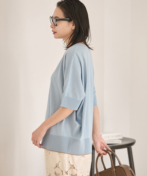 JOURNAL STANDARD(ジャーナルスタンダード)の「《追加2》【UVカット/洗える/接触冷感】WASHABLE COOL UV ドルマンプルオーバー(ニット/セーター・レディース・ブラック/アイボリー/サックスブルー・FREE)」の14枚目の写真
