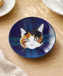 MILLION CARATS（ミリオンカラッツ）の「【強化ガラス・12cm】《Matsuo Miyuki》 - Glass plate 12cm - ネコとチェック柄がかわいい小さなガラス皿（食器）」
