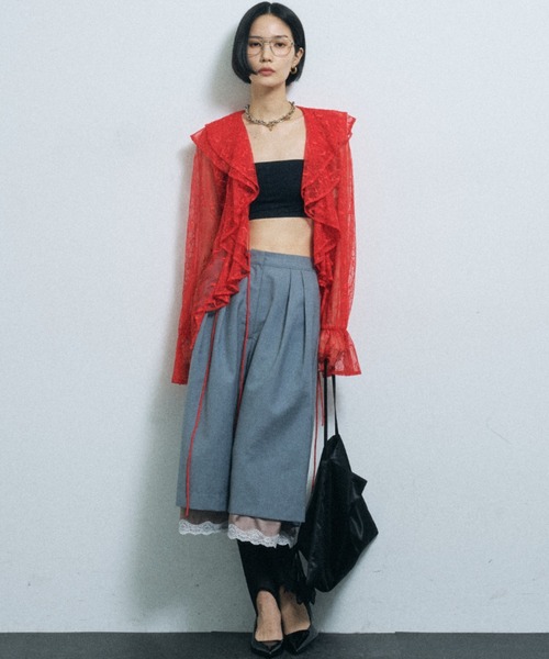 yae(ヤエ)の「Petticoat layered pants / ペチコートレイヤードハーフパンツ(その他パンツ・レディース・ライトグレー/ネイビー・36/38)」の21枚目の写真
