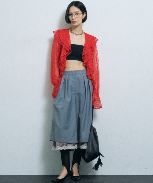 yae(ヤエ)の「Petticoat layered pants / ペチコートレイヤードハーフパンツ(その他パンツ・レディース・ライトグレー/ネイビー・36/38)」の22枚目の写真