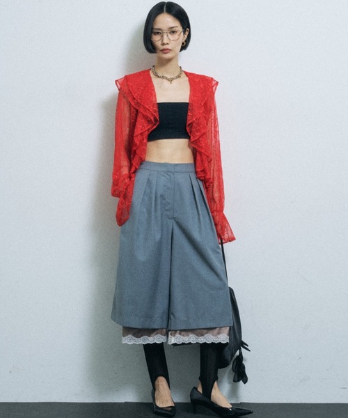 yae(ヤエ)の「Petticoat layered pants / ペチコートレイヤードハーフパンツ(その他パンツ・レディース・ライトグレー/ネイビー・36/38)」の20枚目の写真