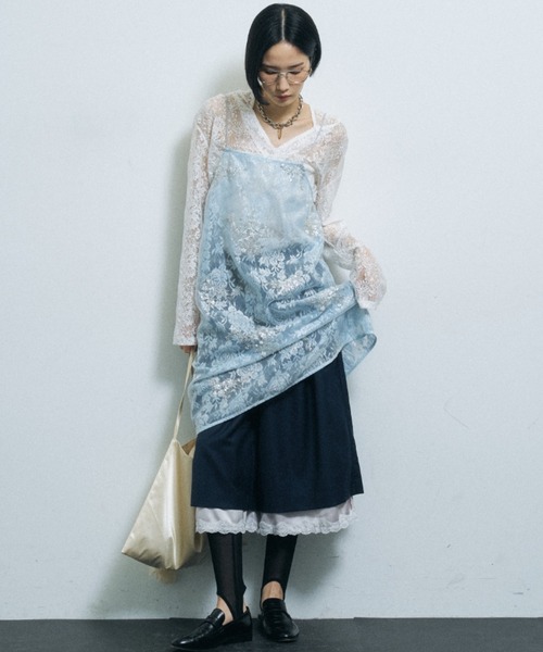yae(ヤエ)の「Petticoat layered pants / ペチコートレイヤードハーフパンツ(その他パンツ・レディース・ライトグレー/ネイビー・36/38)」の15枚目の写真