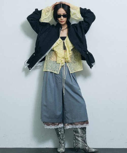yae(ヤエ)の「Petticoat layered pants / ペチコートレイヤードハーフパンツ(その他パンツ・レディース・ライトグレー/ネイビー・36/38)」の10枚目の写真