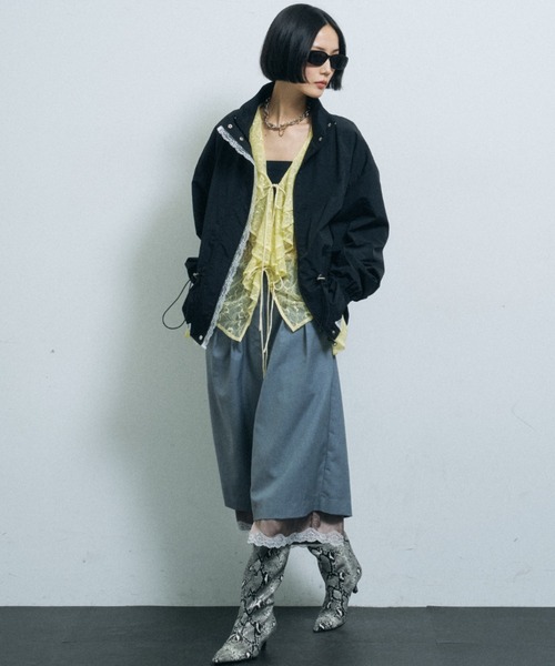 yae(ヤエ)の「Petticoat layered pants / ペチコートレイヤードハーフパンツ(その他パンツ・レディース・ライトグレー/ネイビー・36/38)」の11枚目の写真