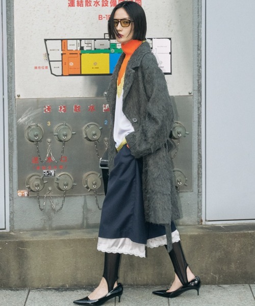 yae(ヤエ)の「Petticoat layered pants / ペチコートレイヤードハーフパンツ(その他パンツ・レディース・ライトグレー/ネイビー・36/38)」の7枚目の写真