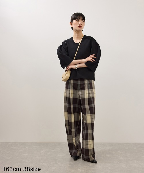 ADAM ET ROPE'(アダムエロペ)の「TWトロチェックスラックス/防シワ(スラックス・レディース・グレー系その他/ブラック/ブラウン系その他2・38/36)」の11枚目の写真