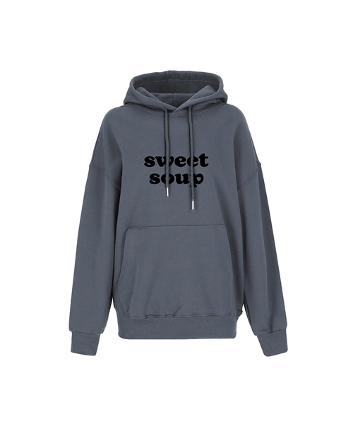SWEET SOUP(スウィートスープ)の「スウィートハートレタリングオーバーサイズフードパーカー スウェットシャツ(WCRLTF4)(Tシャツ/カットソー・レディース・チャコールグレー/ブラック/ライトグレー・55/66)」の2枚目の写真