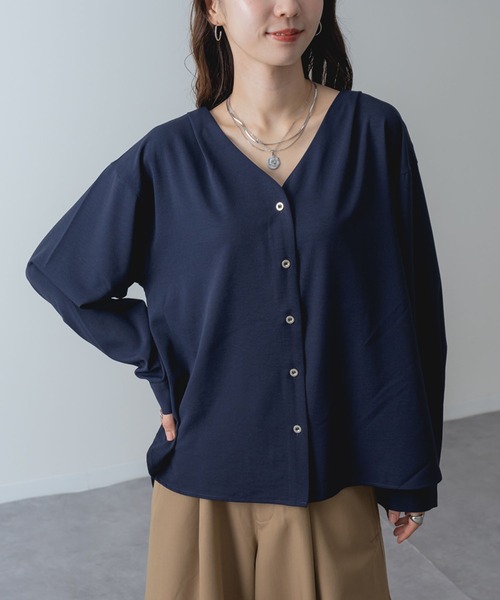 ANNA LUNA(アンナルナ)の「【ANNA LUNA】 上品な 落ち感 が魅力!ビンテージジョーゼット ブラウス(シャツ/ブラウス・レディース・ネイビー/ブラック/キャメル・MEDIUM)」の16枚目の写真