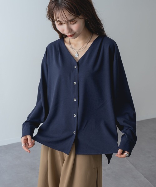 ANNA LUNA(アンナルナ)の「【ANNA LUNA】 上品な 落ち感 が魅力!ビンテージジョーゼット ブラウス(シャツ/ブラウス・レディース・ネイビー/ブラック/キャメル・MEDIUM)」の20枚目の写真