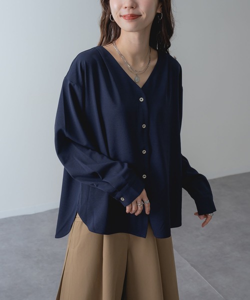 ANNA LUNA(アンナルナ)の「【ANNA LUNA】 上品な 落ち感 が魅力!ビンテージジョーゼット ブラウス(シャツ/ブラウス・レディース・ネイビー/ブラック/キャメル・MEDIUM)」の21枚目の写真