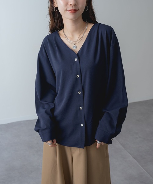 ANNA LUNA(アンナルナ)の「【ANNA LUNA】 上品な 落ち感 が魅力!ビンテージジョーゼット ブラウス(シャツ/ブラウス・レディース・ネイビー/ブラック/キャメル・MEDIUM)」の19枚目の写真