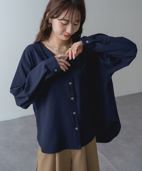 ANNA LUNA(アンナルナ)の「【ANNA LUNA】 上品な 落ち感 が魅力!ビンテージジョーゼット ブラウス(シャツ/ブラウス・レディース・ネイビー/ブラック/キャメル・MEDIUM)」の22枚目の写真