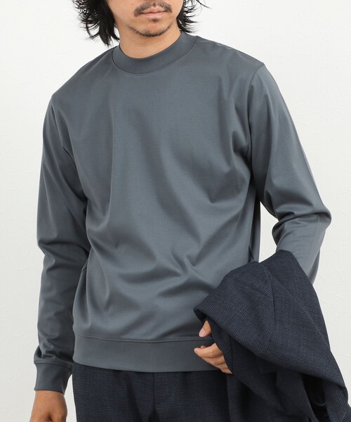 NOLLEY’S(ノーリーズ)の「《ビジカジ対応》シルケットスムース クルーネック ドレスロンT 26AW(Tシャツ/カットソー・メンズ・ダークパープル/ホワイト/ライトベージュ/グレー・XL/L/S/XXL/M)」の3枚目の写真