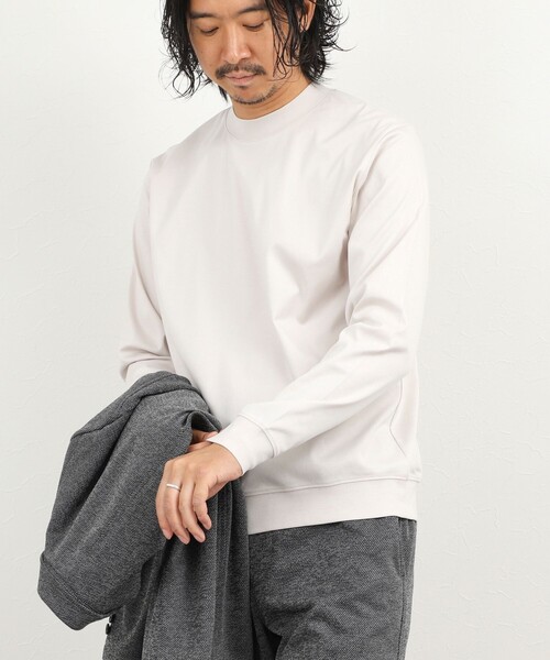 NOLLEY’S(ノーリーズ)の「《ビジカジ対応》シルケットスムース クルーネック ドレスロンT 26AW(Tシャツ/カットソー・メンズ・ダークパープル/ホワイト/ライトベージュ/グレー・XL/L/S/XXL/M)」の1枚目の写真