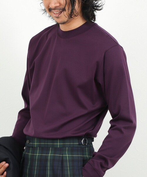 NOLLEY’S(ノーリーズ)の「《ビジカジ対応》シルケットスムース クルーネック ドレスロンT 26AW(Tシャツ/カットソー・メンズ・ダークパープル/ホワイト/ライトベージュ/グレー・XL/L/S/XXL/M)」の4枚目の写真