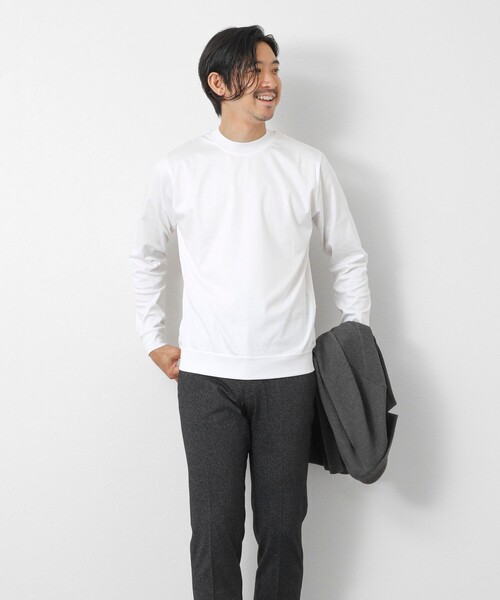 NOLLEY’S(ノーリーズ)の「《ビジカジ対応》シルケットスムース クルーネック ドレスロンT 26AW(Tシャツ/カットソー・メンズ・ダークパープル/ホワイト/ライトベージュ/グレー・XL/L/S/XXL/M)」の13枚目の写真