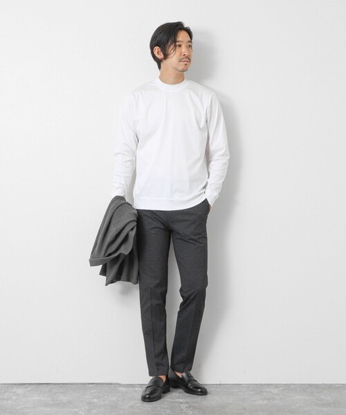 NOLLEY’S(ノーリーズ)の「《ビジカジ対応》シルケットスムース クルーネック ドレスロンT 26AW(Tシャツ/カットソー・メンズ・ダークパープル/ホワイト/ライトベージュ/グレー・XL/L/S/XXL/M)」の14枚目の写真