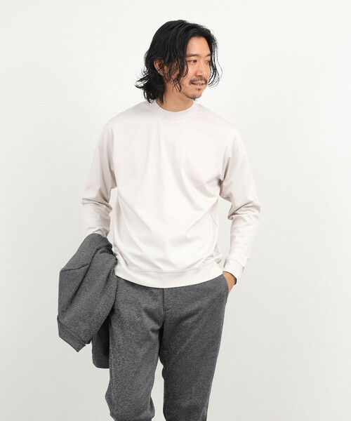 NOLLEY’S(ノーリーズ)の「《ビジカジ対応》シルケットスムース クルーネック ドレスロンT 26AW(Tシャツ/カットソー・メンズ・ダークパープル/ホワイト/ライトベージュ/グレー・XL/L/S/XXL/M)」の22枚目の写真