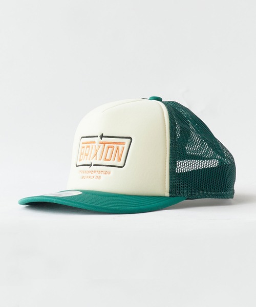 BRIXTON(ブリクストン)の「BRIXTON/ブリクストン CALDWELL NP HP TRUCKER H フラットバイザー メッシュトラッカーキャップ スナップバック ストリート メンズ レディース ユニセックス 2026年 夏 夏服スケーター(キャップ・メンズ・ブラック/グリーン・ONE SIZE)」の4枚目の写真