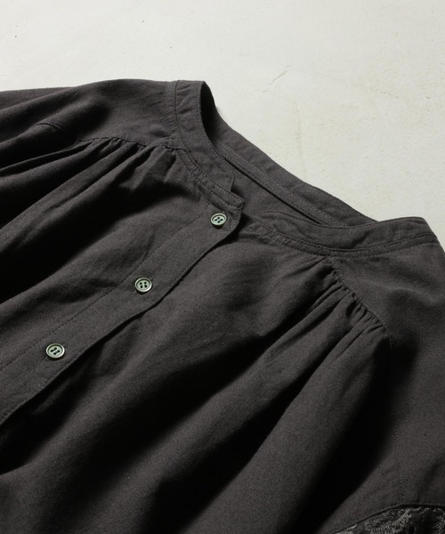 soulberry(ソウルベリー)の「袖にアイレット刺繍のワンピース(ワンピース・レディース・チャコールグレー・M/L/LL/3L/4L/5L)」の18枚目の写真