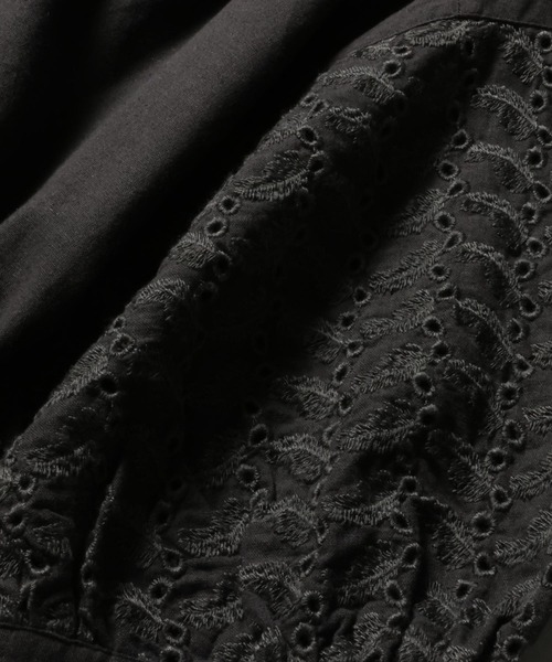 soulberry(ソウルベリー)の「袖にアイレット刺繍のワンピース(ワンピース・レディース・チャコールグレー・M/L/LL/3L/4L/5L)」の15枚目の写真