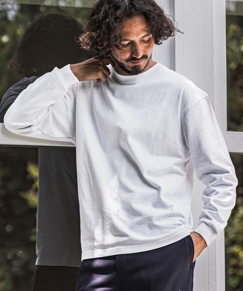 wjk reluxe(ダブルジェーケーリラックス)の「mlt5791- 10oz Long Sleeve T Shirt ロングスリーブTシャツ(WR26W-24)(Tシャツ/カットソー・メンズ・グレイッシュベージュ/ホワイト/ブラック・XL/L/M)」の1枚目の写真