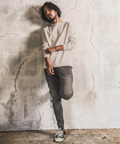 wjk reluxe(ダブルジェーケーリラックス)の「mlt5791- 10oz Long Sleeve T Shirt ロングスリーブTシャツ(WR26W-24)(Tシャツ/カットソー・メンズ・グレイッシュベージュ/ホワイト/ブラック・XL/L/M)」の20枚目の写真