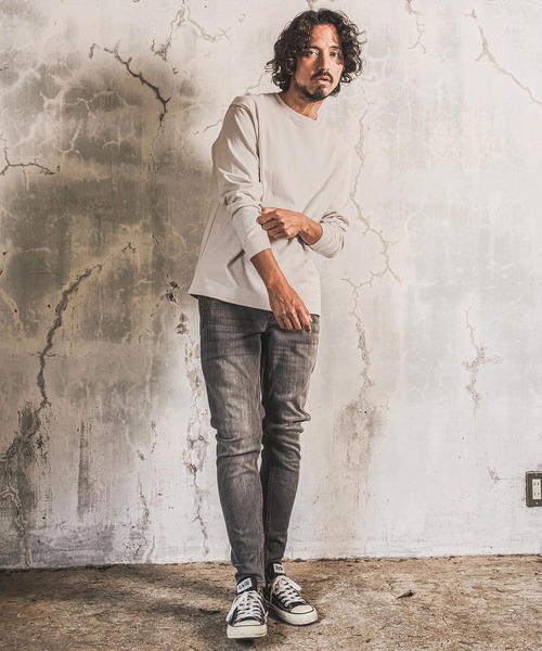 wjk reluxe(ダブルジェーケーリラックス)の「mlt5791- 10oz Long Sleeve T Shirt ロングスリーブTシャツ(WR26W-24)(Tシャツ/カットソー・メンズ・グレイッシュベージュ/ホワイト/ブラック・XL/L/M)」の21枚目の写真