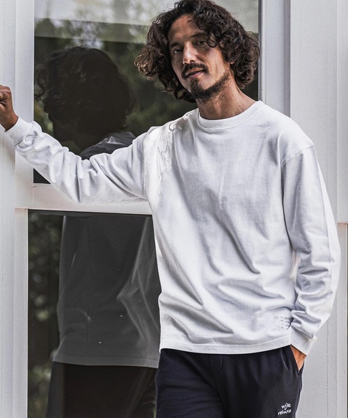 wjk reluxe(ダブルジェーケーリラックス)の「mlt5791- 10oz Long Sleeve T Shirt ロングスリーブTシャツ(WR26W-24)(Tシャツ/カットソー・メンズ・グレイッシュベージュ/ホワイト/ブラック・XL/L/M)」の7枚目の写真