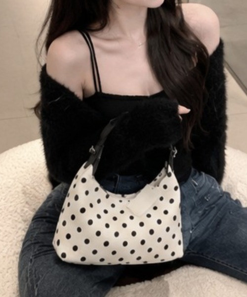 NoBelle(ノベル)の「ドット柄2way 肩掛け・ハンドバック ワンホン系/財閥系(ハンドバッグ・レディース・ホワイト・FREE)」の3枚目の写真