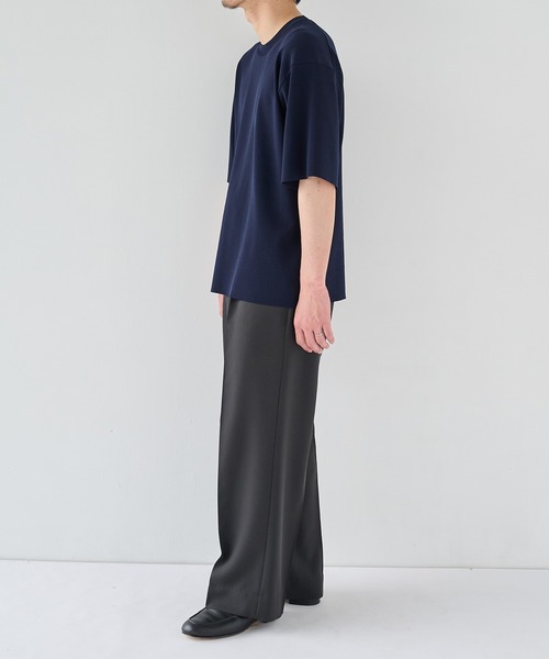 PUBLIC TOKYO（パブリックトウキョウ）の「【P.T】アイスコットンニットTシャツ /接触冷感/半袖//夏服/ウォッシャブル/ストレッチ（ニット/セーター・メンズ・ダークグレー/ダークネイビー・M/S）」の11枚目の写真