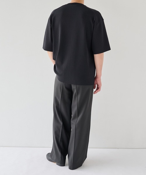 PUBLIC TOKYO（パブリックトウキョウ）の「【P.T】アイスコットンニットTシャツ /接触冷感/半袖//夏服/ウォッシャブル/ストレッチ（ニット/セーター・メンズ・ダークグレー/ダークネイビー・M/S）」の7枚目の写真