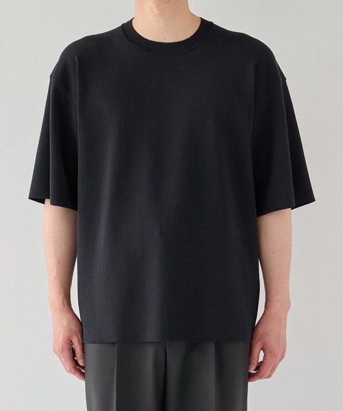 PUBLIC TOKYO（パブリックトウキョウ）の「【P.T】アイスコットンニットTシャツ /接触冷感/半袖//夏服/ウォッシャブル/ストレッチ（ニット/セーター・メンズ・ダークグレー/ダークネイビー・M/S）」の13枚目の写真