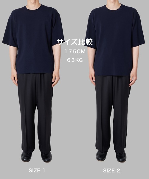 PUBLIC TOKYO（パブリックトウキョウ）の「【P.T】アイスコットンニットTシャツ /接触冷感/半袖//夏服/ウォッシャブル/ストレッチ（ニット/セーター・メンズ・ダークグレー/ダークネイビー・M/S）」の19枚目の写真