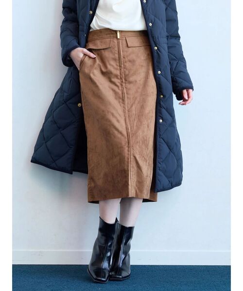 TONAL(トーナル)の「フロントZIPタイトスカート(スカート・レディース・ライトグレー/ブラック/ブラウン・MEDIUM/SMALL)」の17枚目の写真