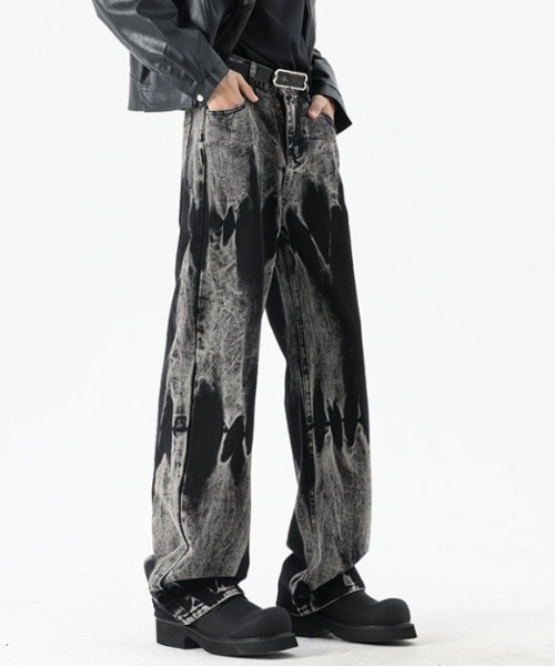 DOUBLE STEAL(ダブルスティール)の「DSブリーチウォッシュワイドデニム(デニムパンツ・メンズ・ブラック・X-LARGE/LARGE/MEDIUM/SMALL)」の3枚目の写真